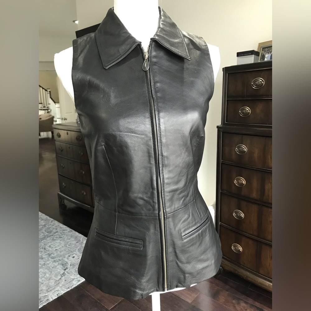 Margaret Godfrey Leather Vest - Picture 1 of 10